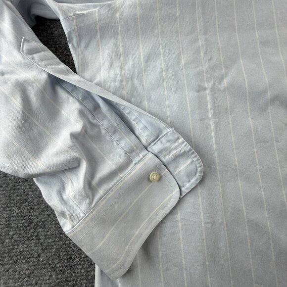 Brooks Brothers Cotton Striped Regent Blue Stretch Spandex 16 34 Non-Iron Button - Picture 8 of 13
